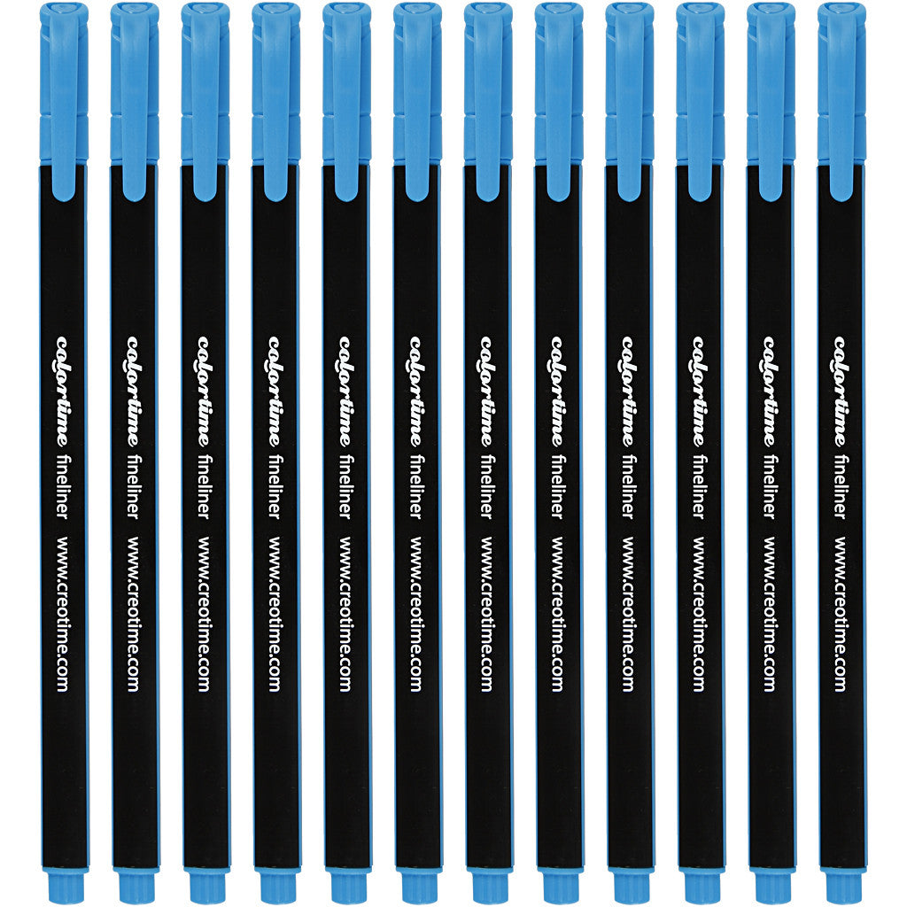 Pennarelli Fineliner Colortime, ampiezza tratto 0,6-0,7 mm, azzurro, 12 pz/ 1 conf. [HOB-373635]