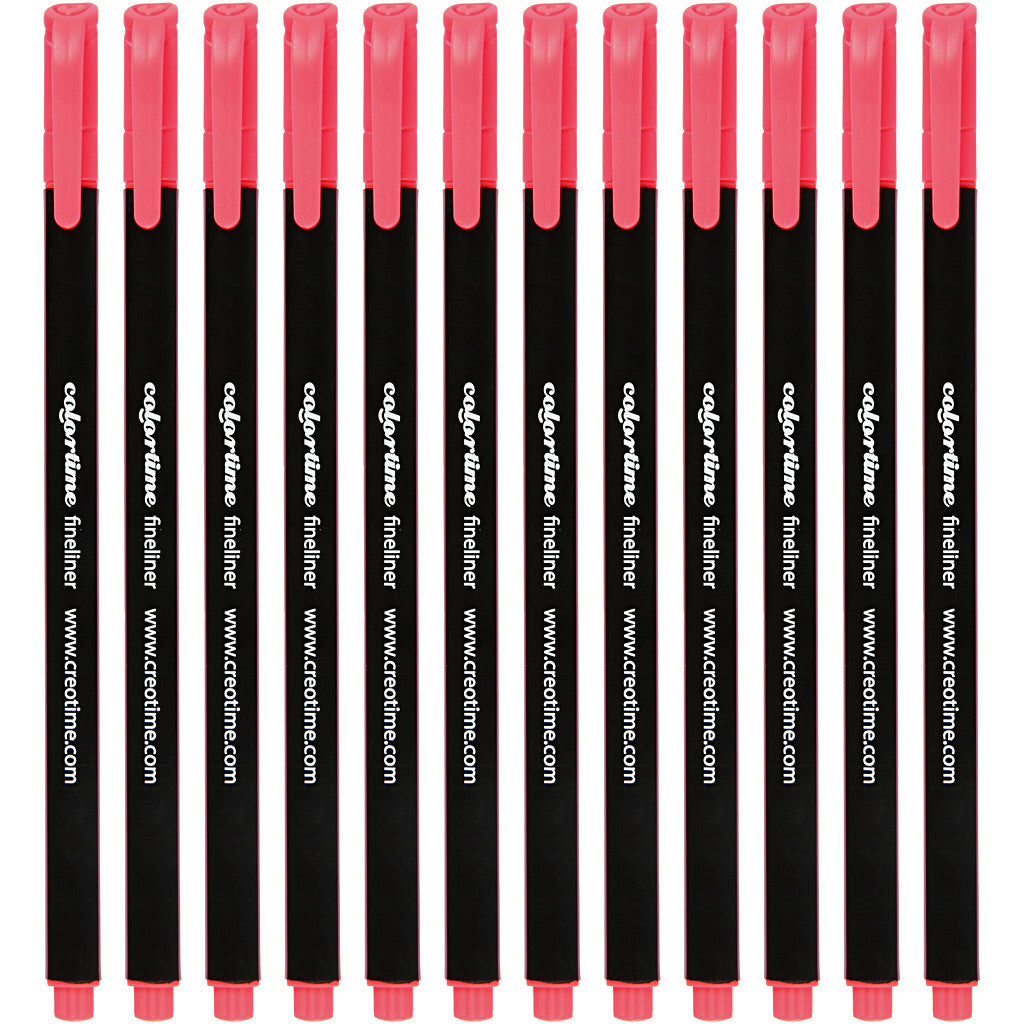 Pennarelli Fineliner Colortime, ampiezza tratto 0,6-0,7 mm, rosa, 12 pz/ 1 conf. [HOB-373639]