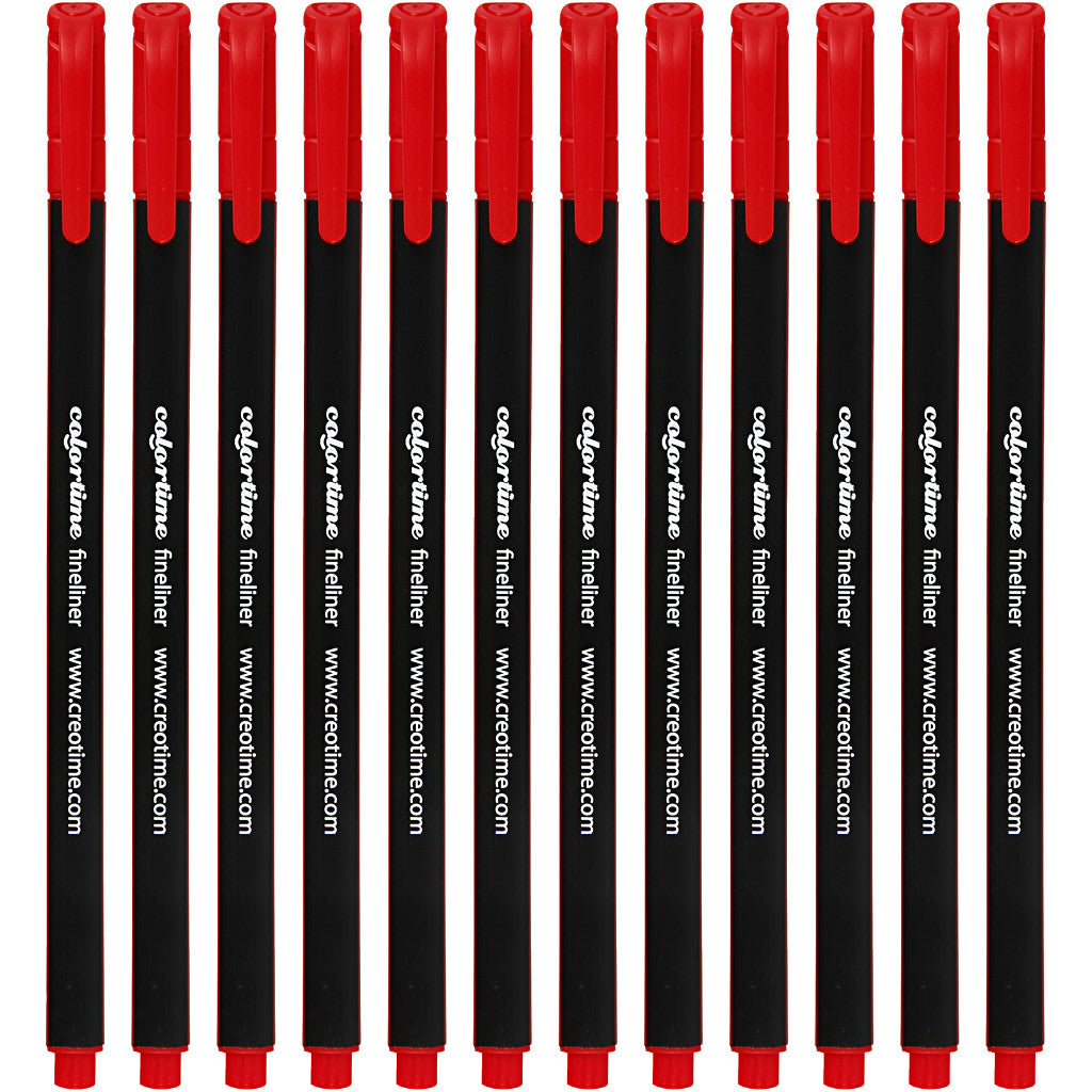 Pennarelli Fineliner Colortime, ampiezza tratto 0,6-0,7 mm, rosso, 12 pz/ 1 conf. [HOB-373640]