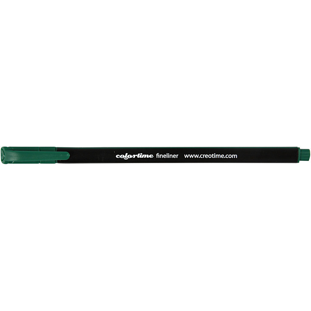 Pennarelli Fineliner Colortime, ampiezza tratto 0,6-0,7 mm, verde scuro, 12 pz/ 1 conf. [HOB-373654]