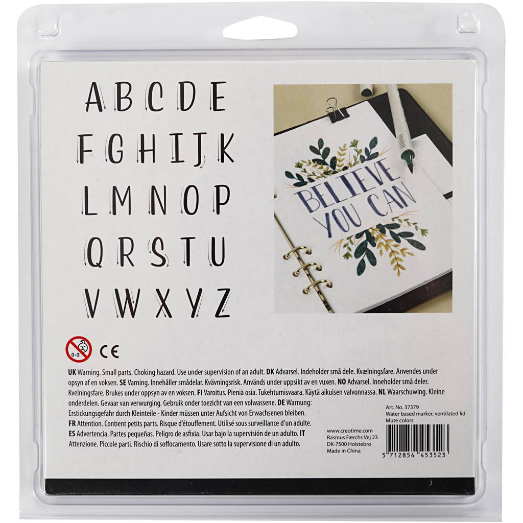 Pennarelli da disegno, ampiezza tratto 1+2-5 mm, colori tenui, 12 pz/ 1 conf. [HOB-37379]