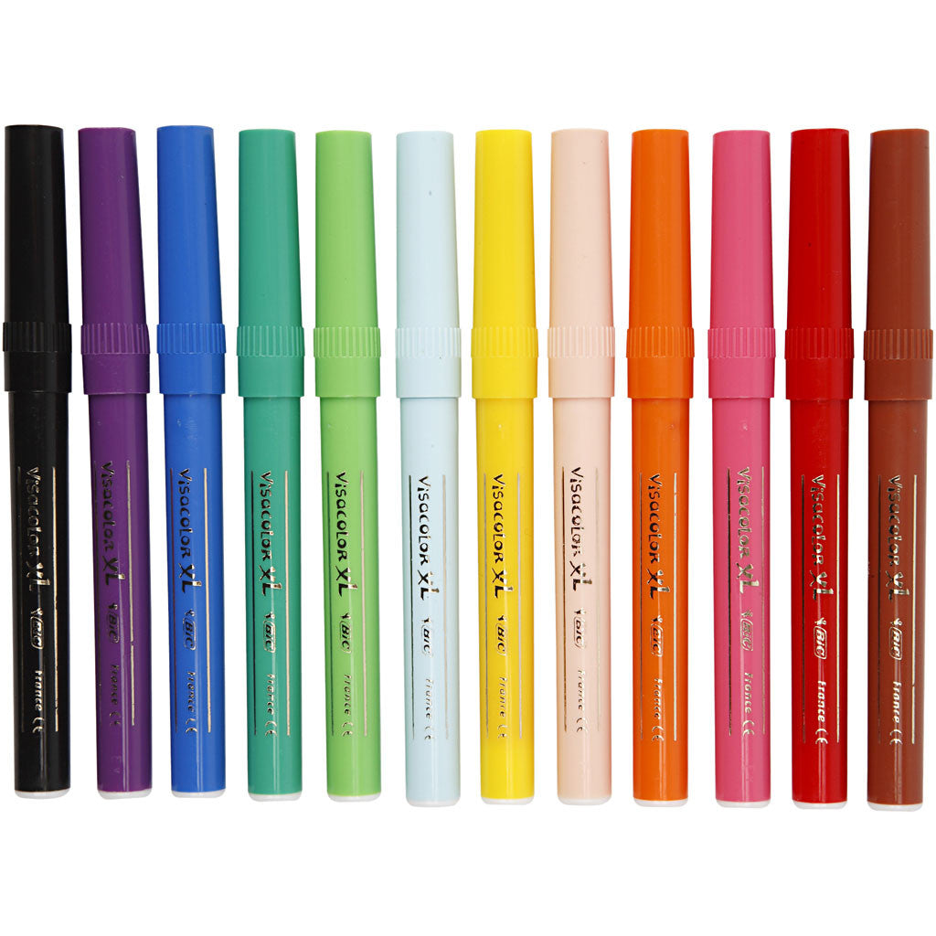BIC Pennarelli Visa Color, ampiezza tratto 3 mm, colori asst., 12 pz/ 1 conf. [HOB-37490]