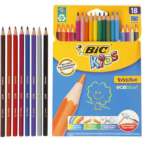 BIC Evolution Buntstifte, sechseckig, L 17,5 cm, Mine 3 mm, Sortierte Farben, 18 Stk/ 1 Pck [HOB-37589]