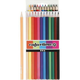 Matite Colorate Colortime, L: 17,45 cm, mina 3 mm, colori asst., 12 pz/ 1 conf. [HOB-38093]