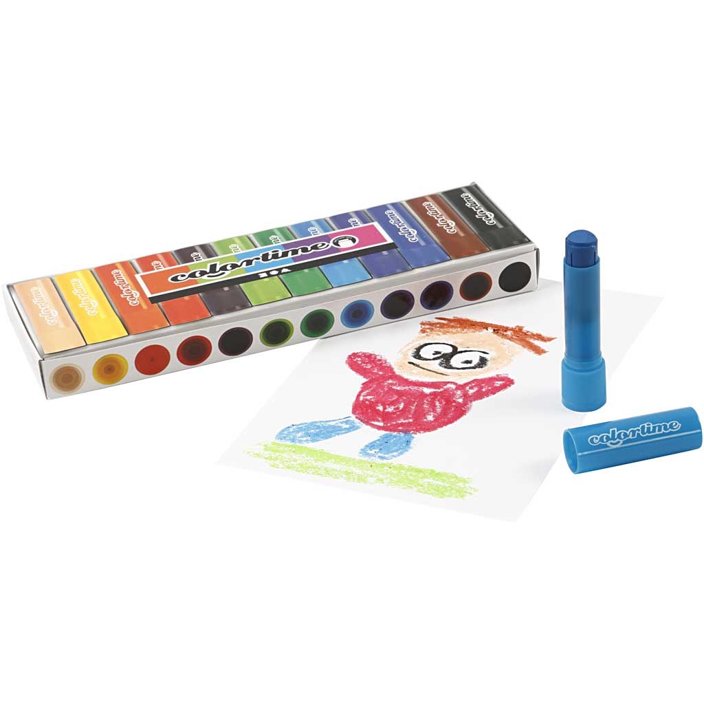 Soft Color Stick, L: 8 cm, colori asst., 12 pz/ 1 conf. [HOB-38135]