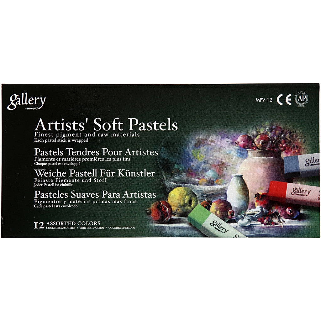 Set Pastelli Morbidi Gallery, L: 6,5 cm, spess. 10 mm, colori asst., 12 pz/ 1 conf. [HOB-38164]