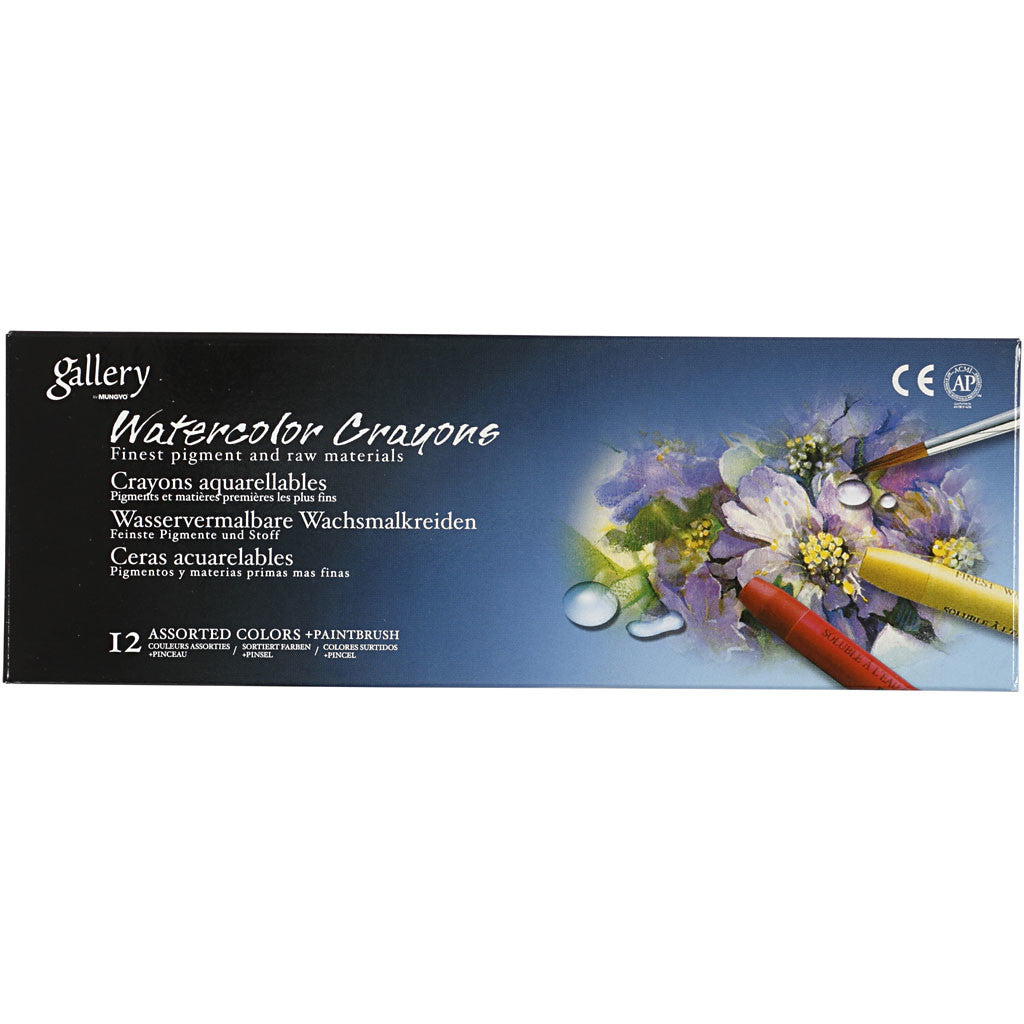 Pastelli acquerellabili, L: 9,3 cm, spess. 8 mm, bianco (301), 12 pz/ 1 conf. [HOB-38288]