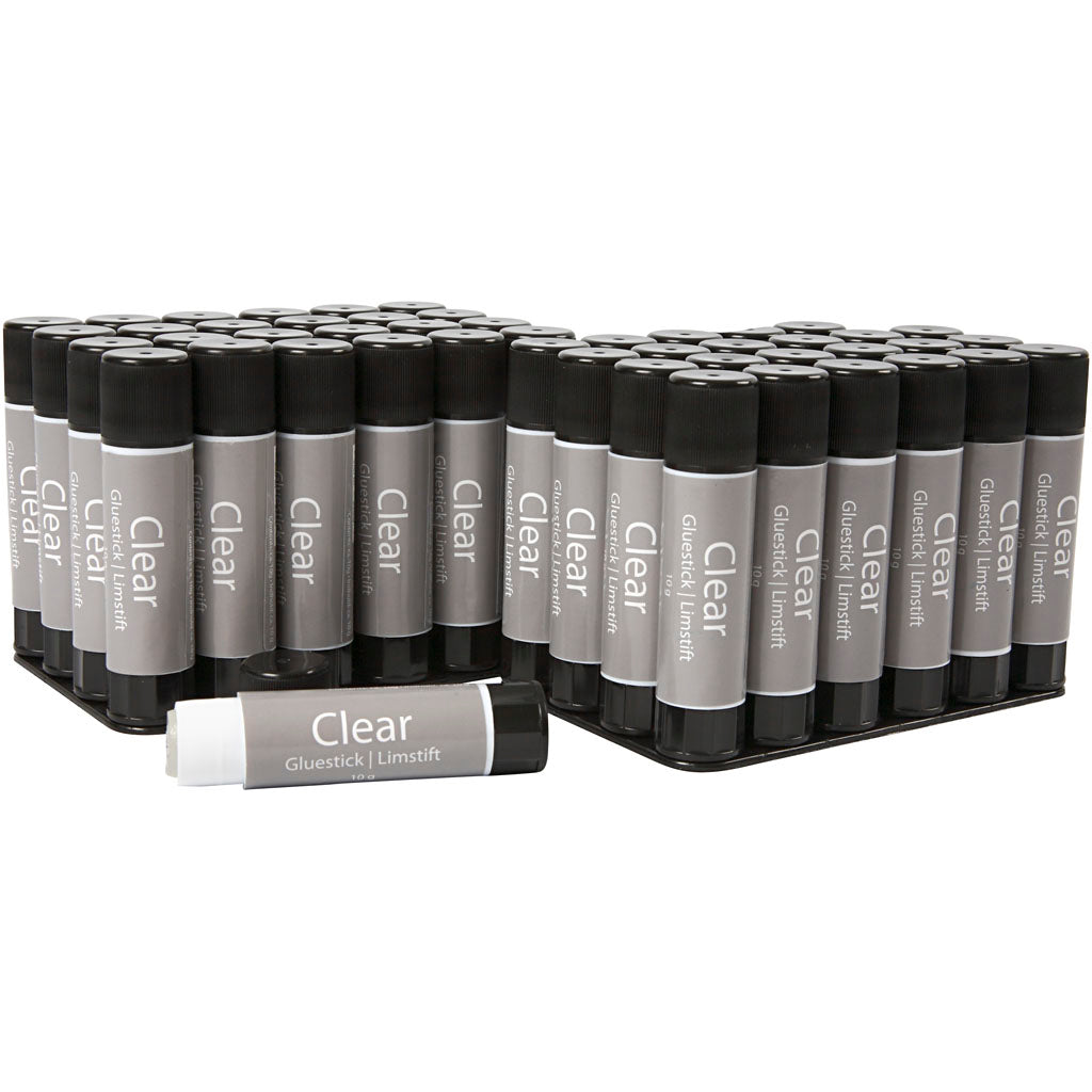 Clear Glue Stick, round, 10 g, 48 pc