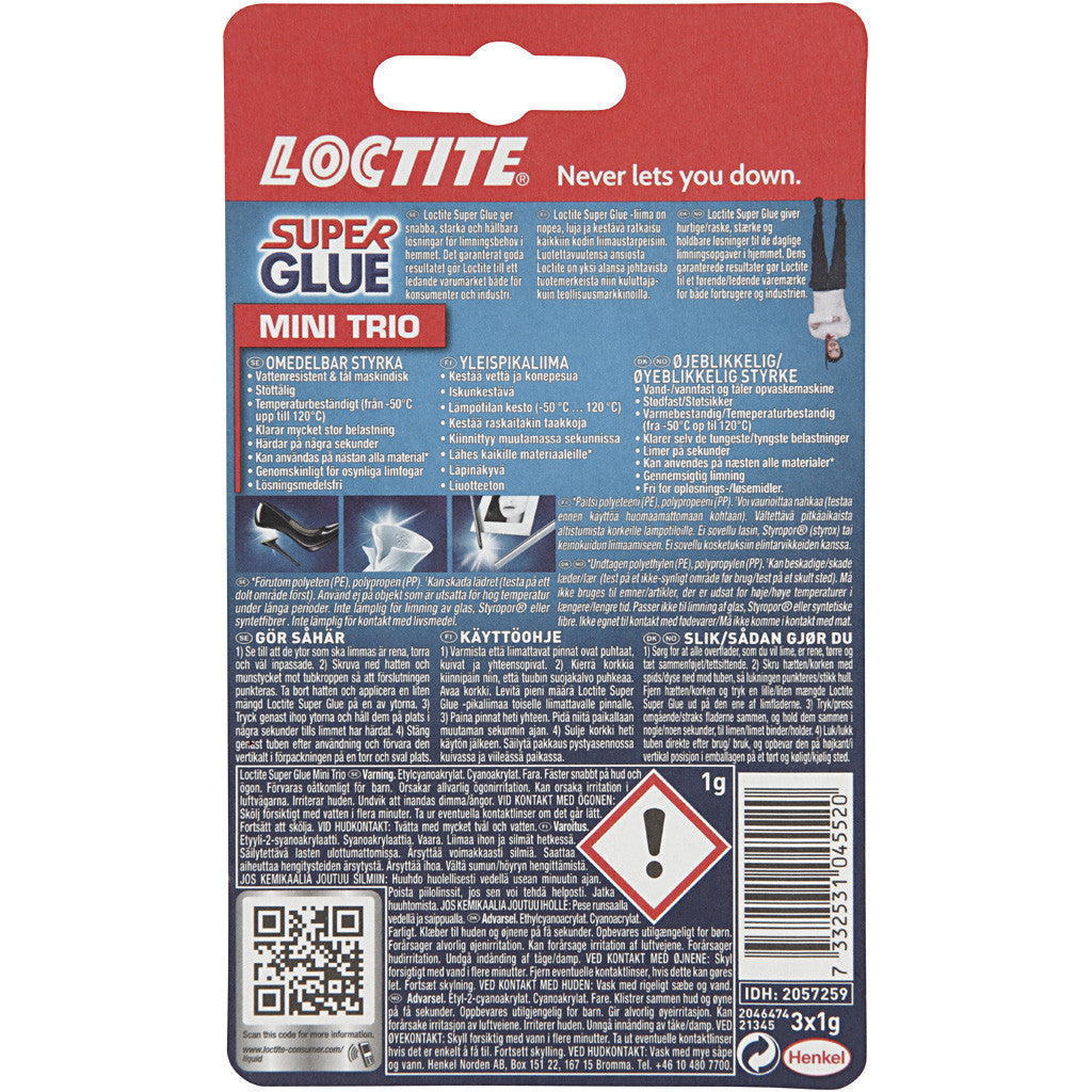 Super colla Loctite, 3x1 g/ 1 conf. [HOB-39059]