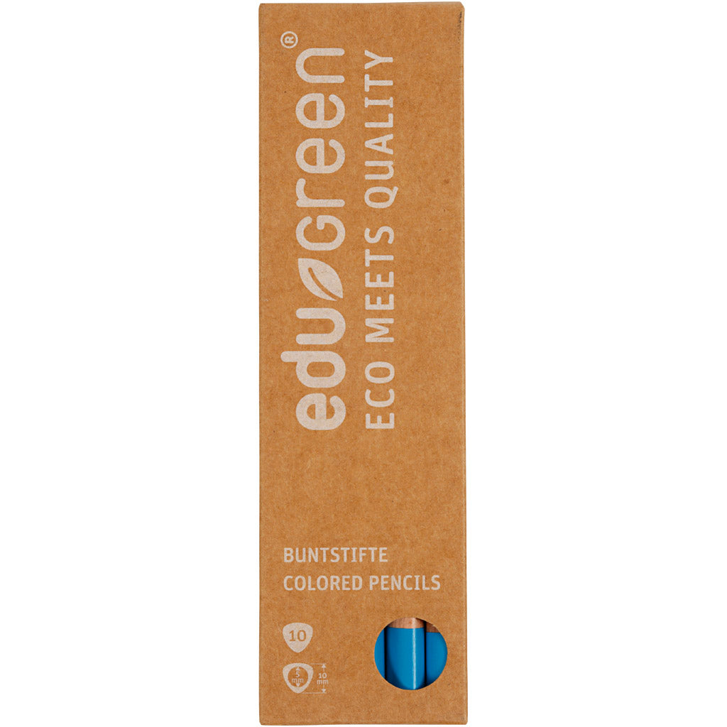 Crayons de Couleur Jumbo Edugreen, mine 5 mm, bleu clair, 10 pièces/ 1 Pq. [HOB-408252]