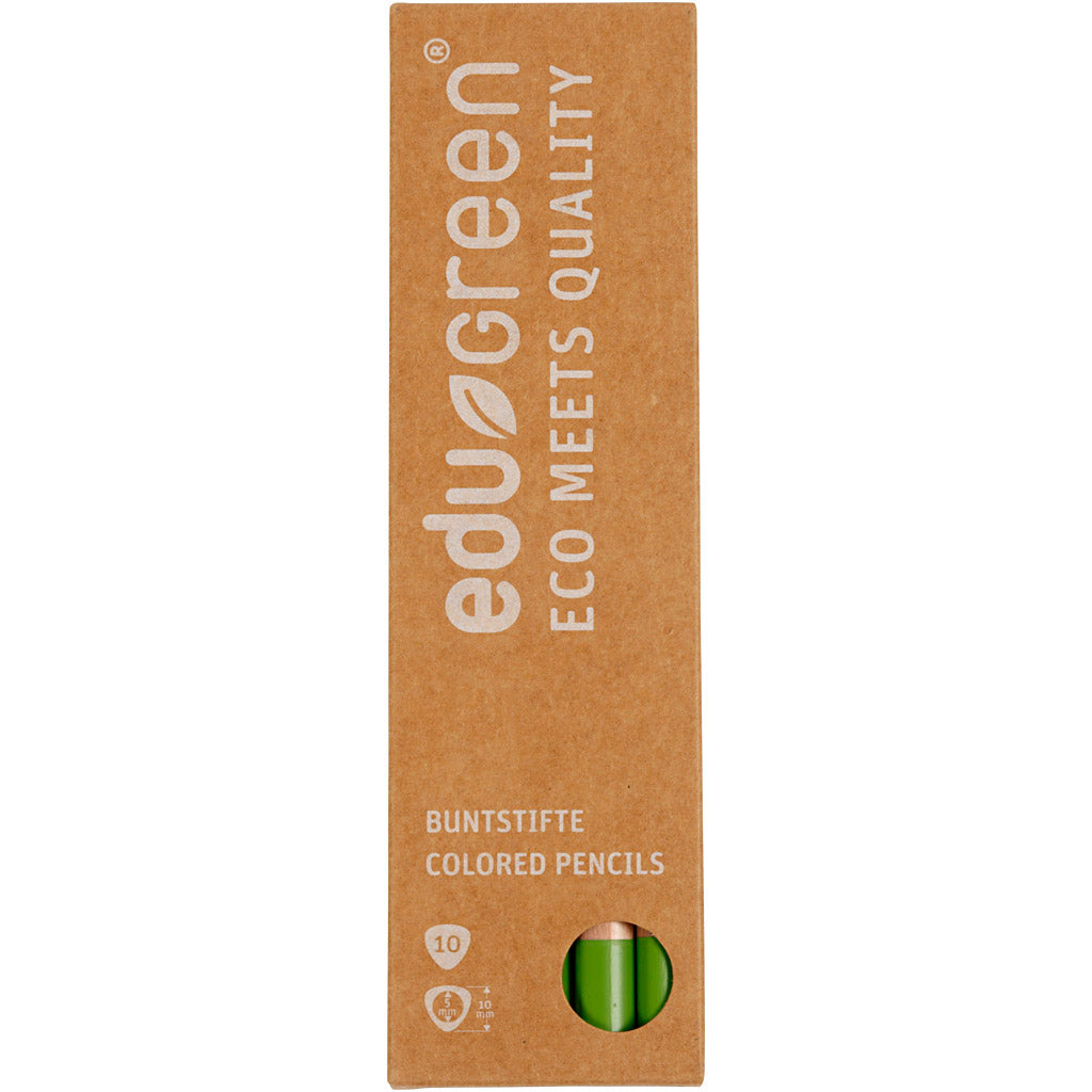 Crayons de Couleur Jumbo Edugreen, mine 5 mm, vert clair, 10 pièces/ 1 Pq. [HOB-408263]