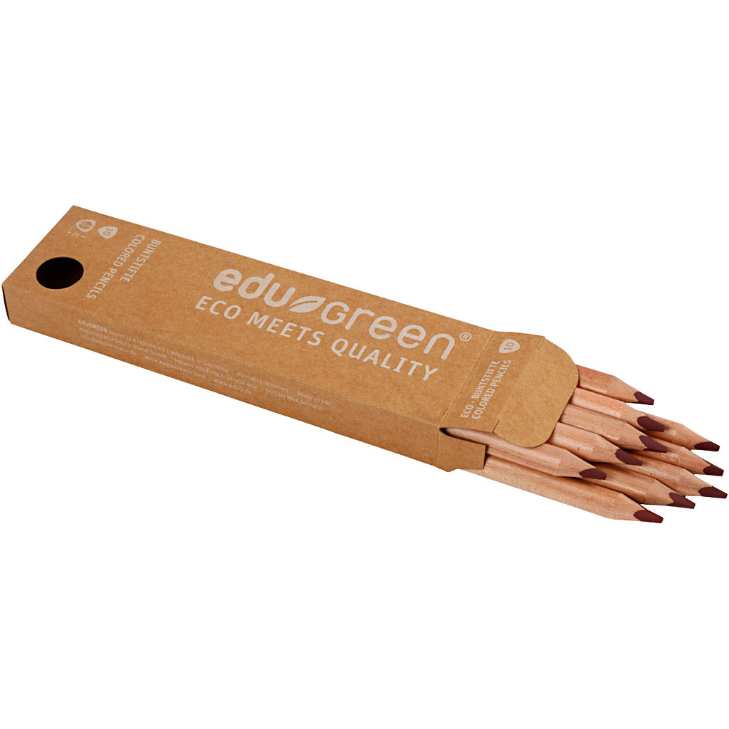 Crayons de Couleur Jumbo Edugreen, mine 5 mm, brun, 10 pièces/ 1 Pq. [HOB-408274]
