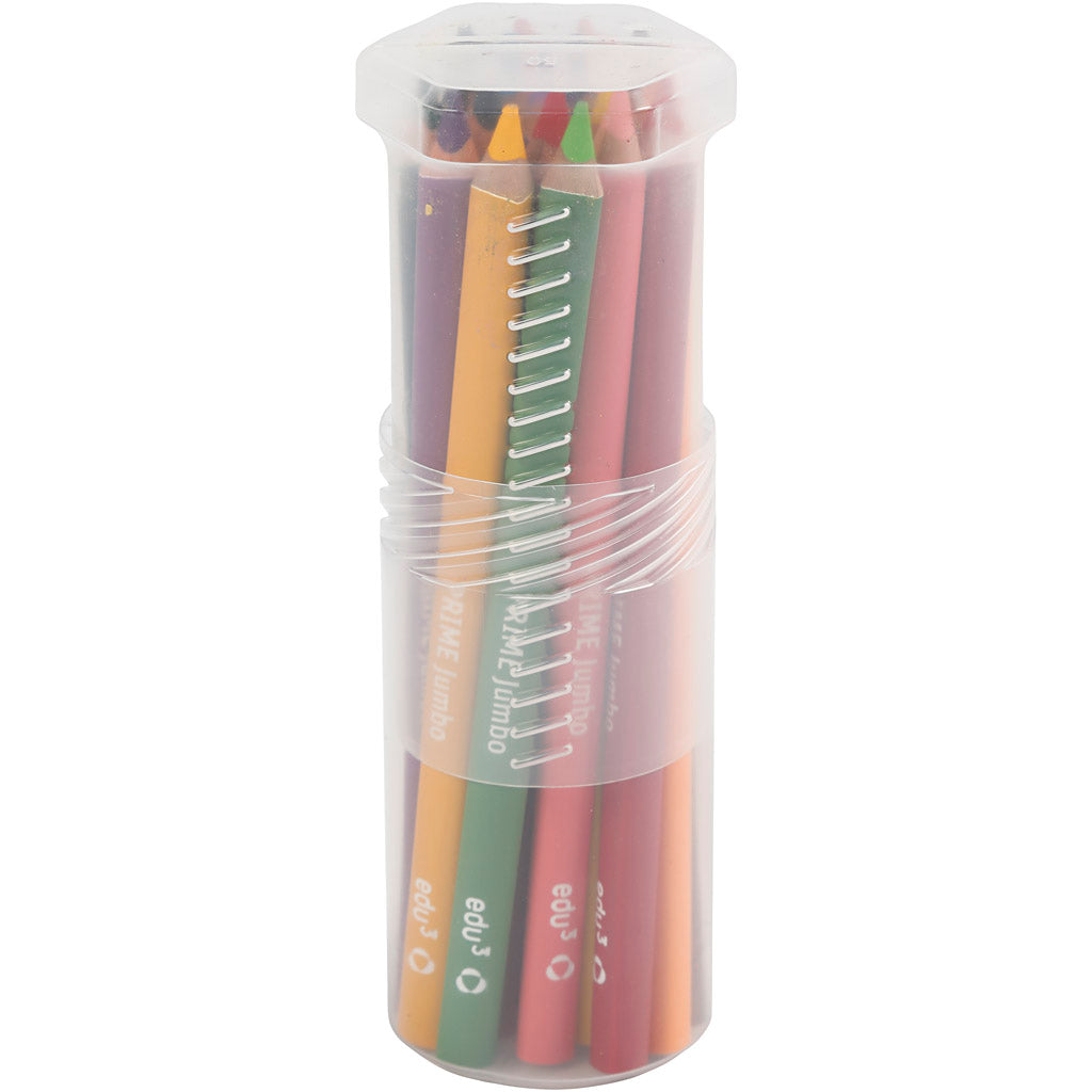 edu3 Jumbo-Buntstifte, Dicke 10 mm, Mine 6,25 mm, Sortierte Farben, 18 Stk/ 1 Pck [HOB-409018]