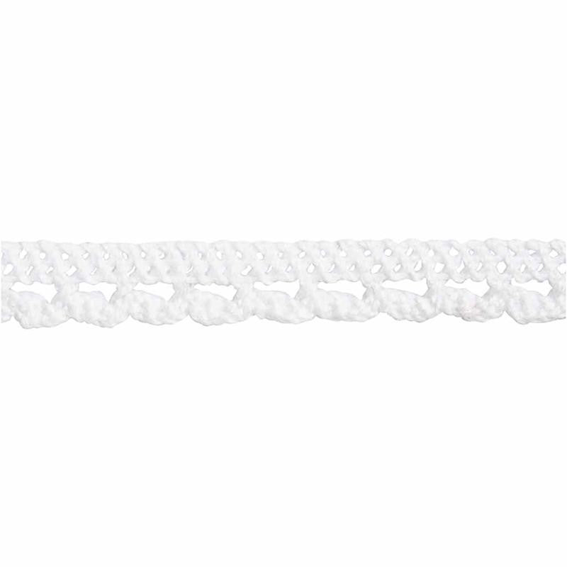 Bordini all'uncinetto, L: 10 mm, bianco, 10 m/ 1 rot. [HOB-41092]