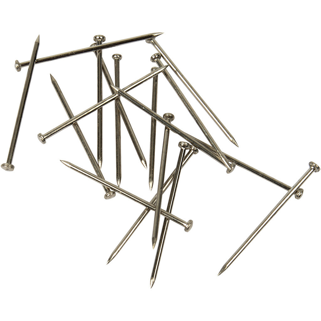 Spilli da sarto, L: 16 mm, spess. 0,65 mm, ca. 500 pz, argento, 35 g/ 1 conf. [HOB-41123]