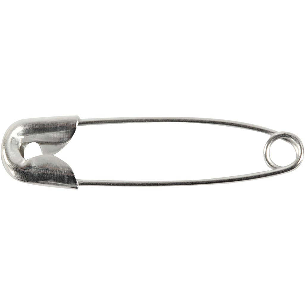 Safety Pins, L: 22 mm, thickness 0,6 mm, silver, 100 pc
