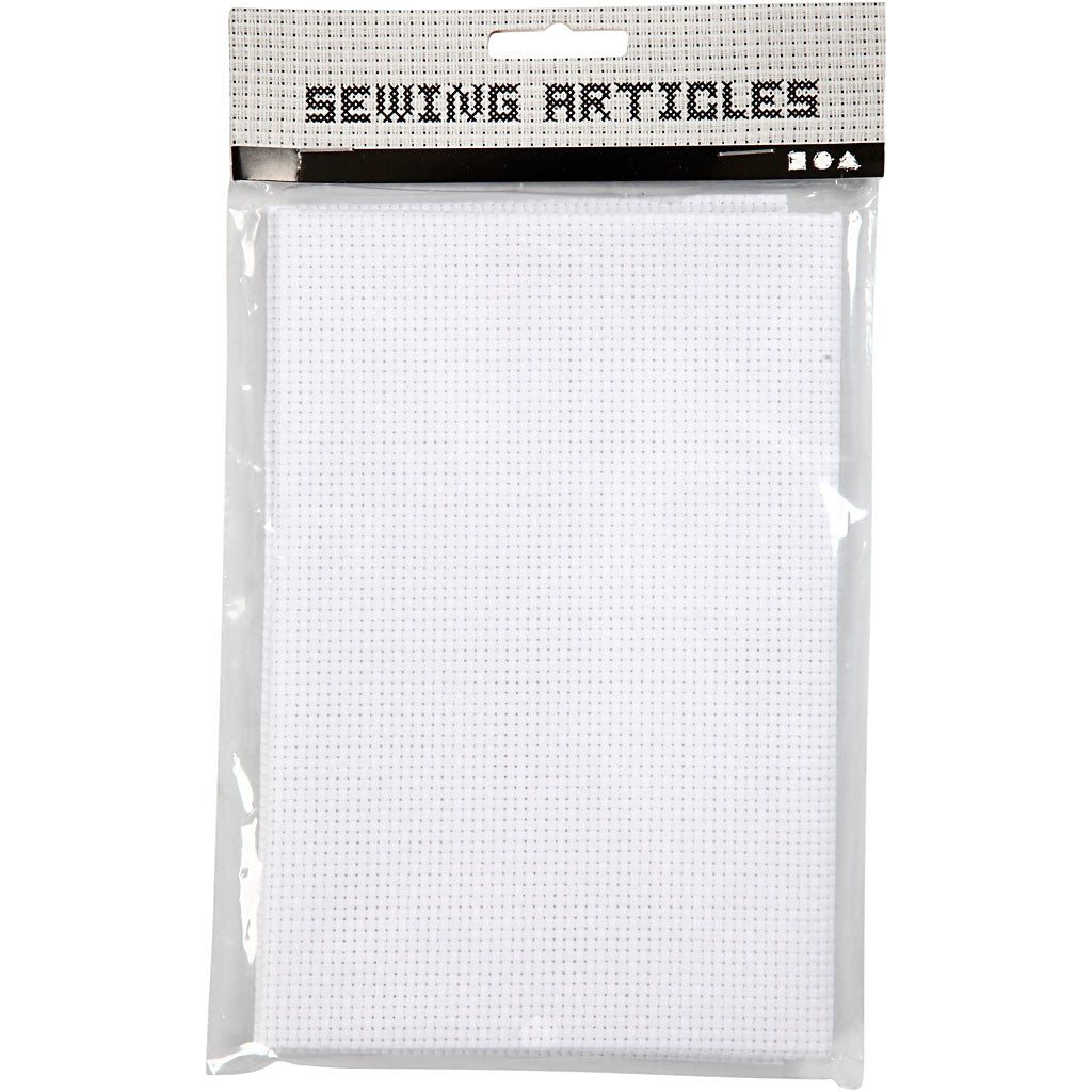 Toile point de croix Aida, dim. 50x50 cm, 43 pts/10 cm, blanc, 1 pièce [HOB-412652]