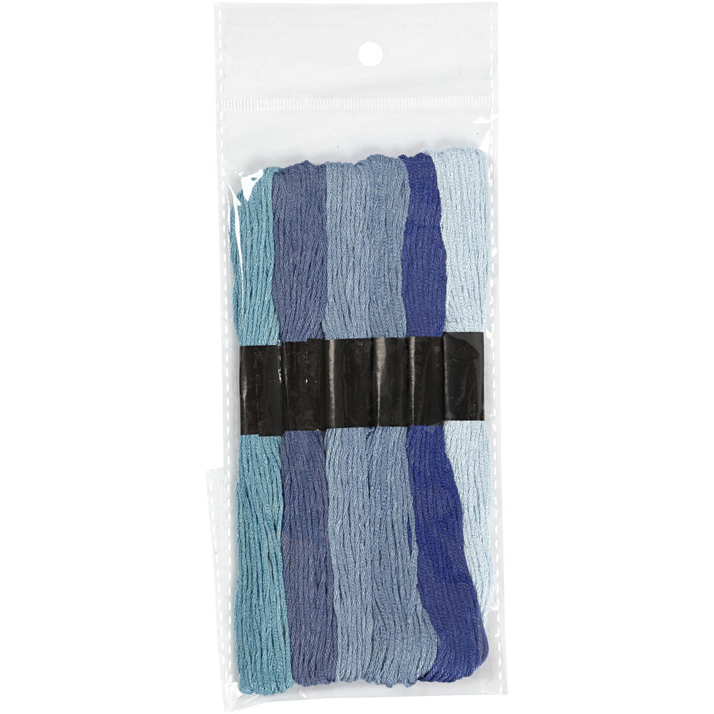Filo da Ricamo, spess. 1 mm, armonia blu, 6 pacch./ 1 conf. [HOB-412710]