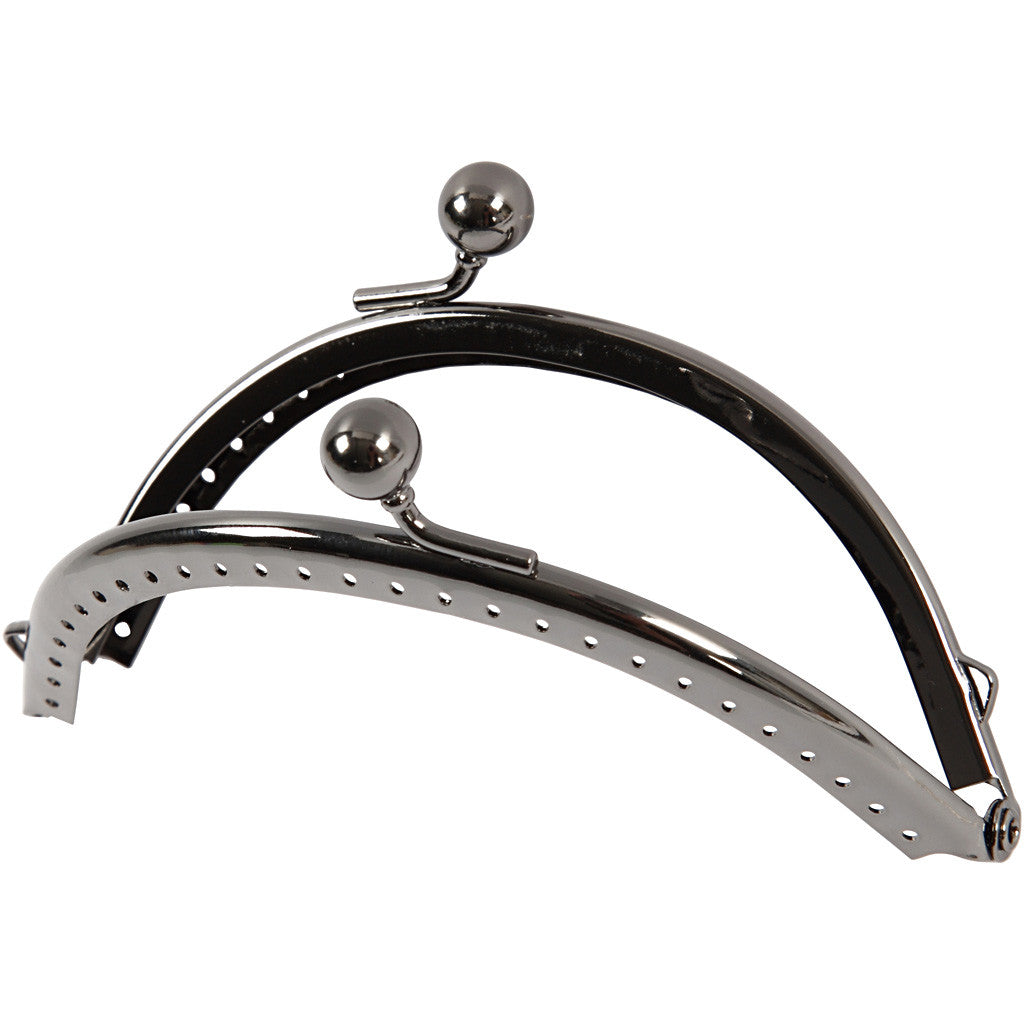 Kit chiusura per borsetta, misura 10 cm, argento antico, 1 pz [HOB-41353]