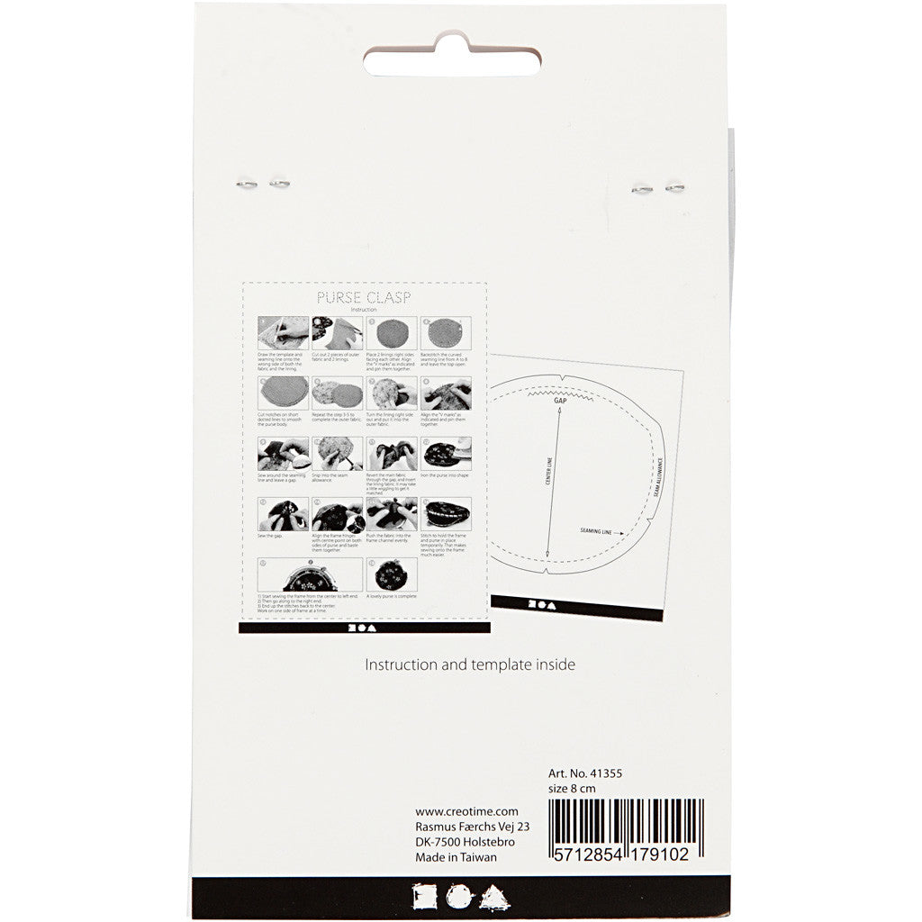 Kit fermoir petit sac, dim. 8 cm, laiton brossé, 1 pièce [HOB-41355]