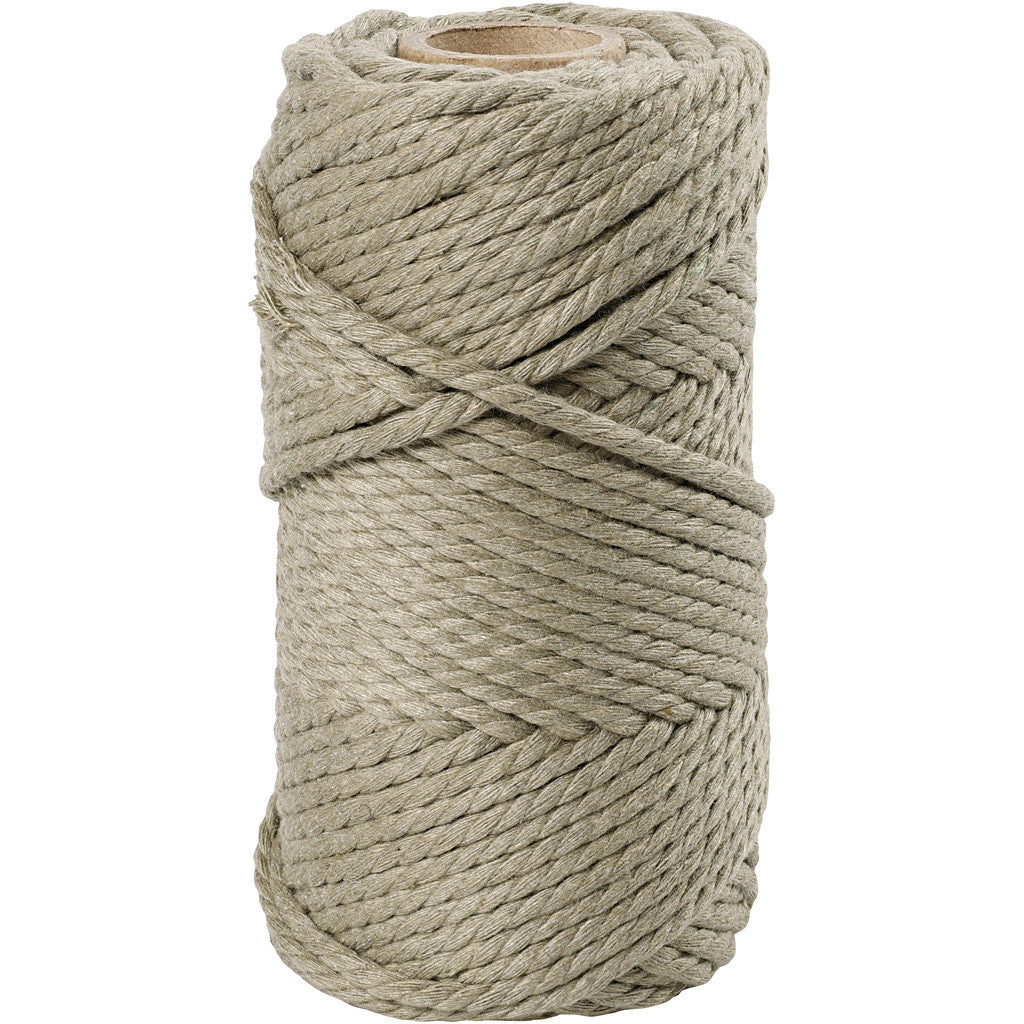 Corda per Macramé, L: 55 M, diam 4 mm, verde muschio, 330 g/ 1 rot. [HOB-414753]