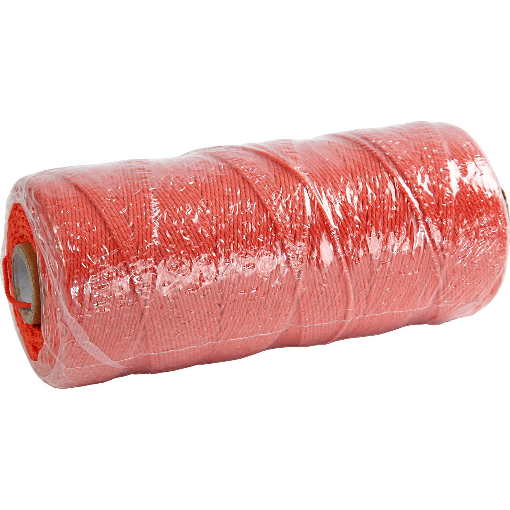 Corda in poliestere, L: 315 M, spess. 1 mm, Qualità sottile 12/12, arancio, 220 g/ 1 gom. [HOB-41504]