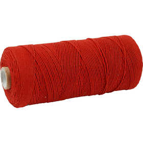 Corda in poliestere, L: 315 M, spess. 1 mm, Qualità sottile 12/12, rosso, 220 g/ 1 gom. [HOB-41506]