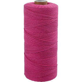 Macramé-Kordel, L 315 M, Dicke 1 mm, Dünne Qualität 12/12, Pink, 220 g/ 1 Knäuel [HOB-41508]
