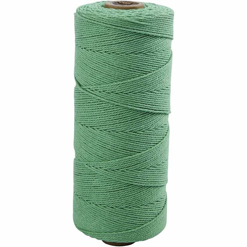 Corda in poliestere, L: 315 M, spess. 1 mm, Qualità sottile 12/12, verde chiaro, 220 g/ 1 gom. [HOB-41514]