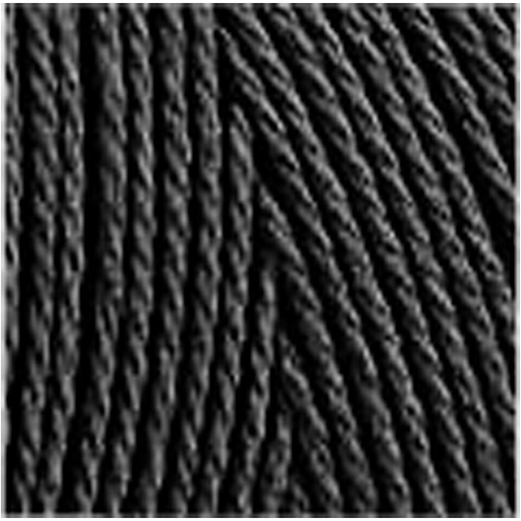 Macramé-Kordel, L 315 M, Dicke 1 mm, Dünne Qualität 12/12, Schwarz, 220 g/ 1 Knäuel [HOB-41520]
