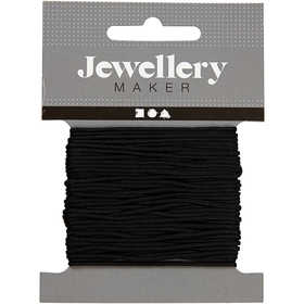 Cordon pour Macramé, ép. 1 mm, noir, 10 m/ 1 rouleau [HOB-41745]