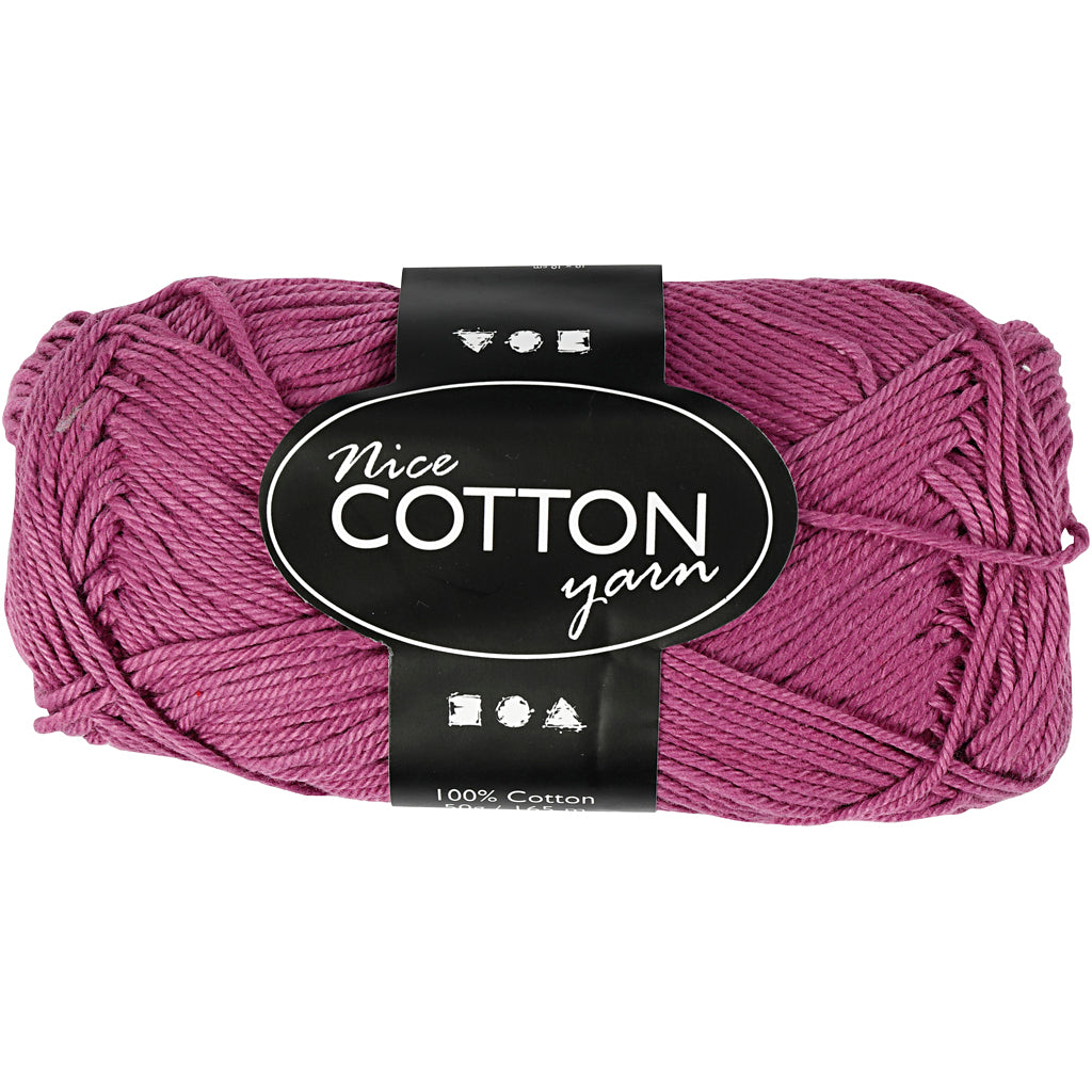 Mercerized Cotton Yarn, violet, no. 6S/4, L: 165 m, 50 g/ 1 ball