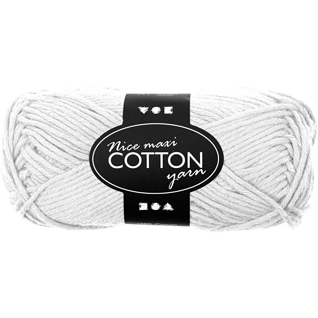 Filo di cotone, dim. 8/8, L: 80-85 M, misura maxi, bianco, 50 g/ 1 gom. [HOB-421310]