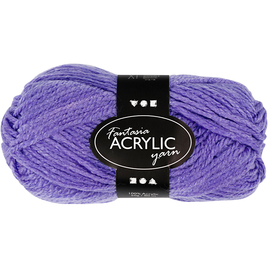Fantasia Acrylic Yarn, L: 80 M, purple, 50 g/ 1 ball
