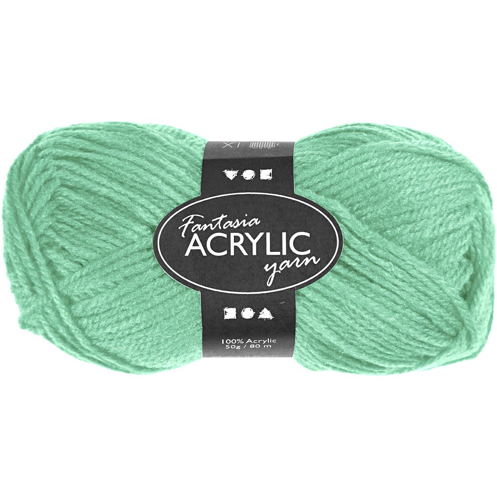 Filo acrilico Fantasia, L: 80 m, verde menta, 50g/ 1 gom. [HOB-421803]