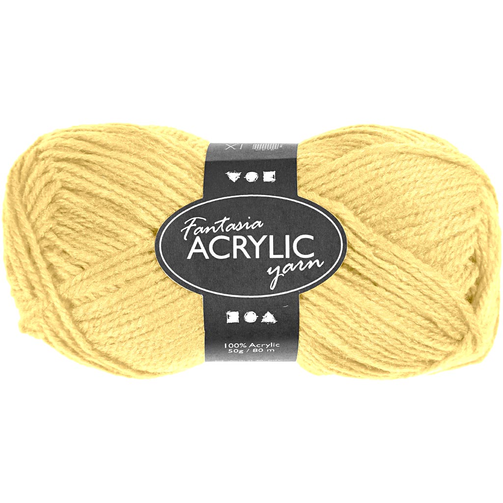 Filo acrilico Fantasia, L: 80 M, giallo chiaro, 50 g/ 1 gom. [HOB-421804]