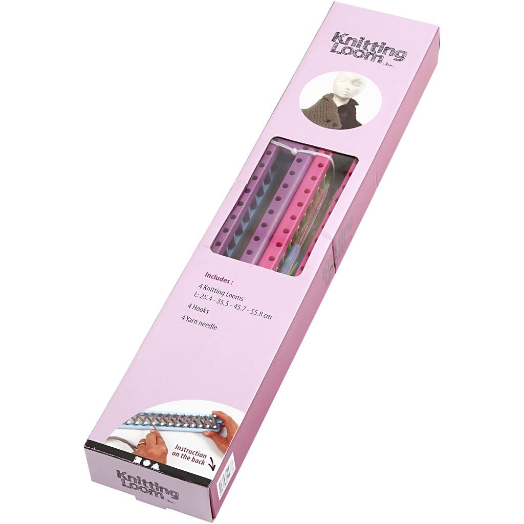 Métier à tricoter, L : 25-35-45-55 cm, 1 set [HOB-42219]