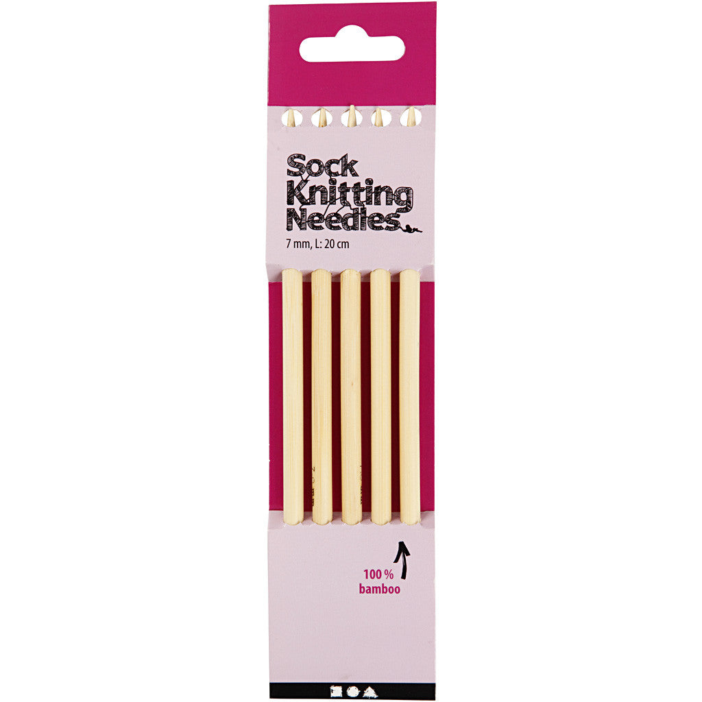 Aiguilles à chaussettes, L : 20 cm, dim. 7 mm, 1 set [HOB-42264]