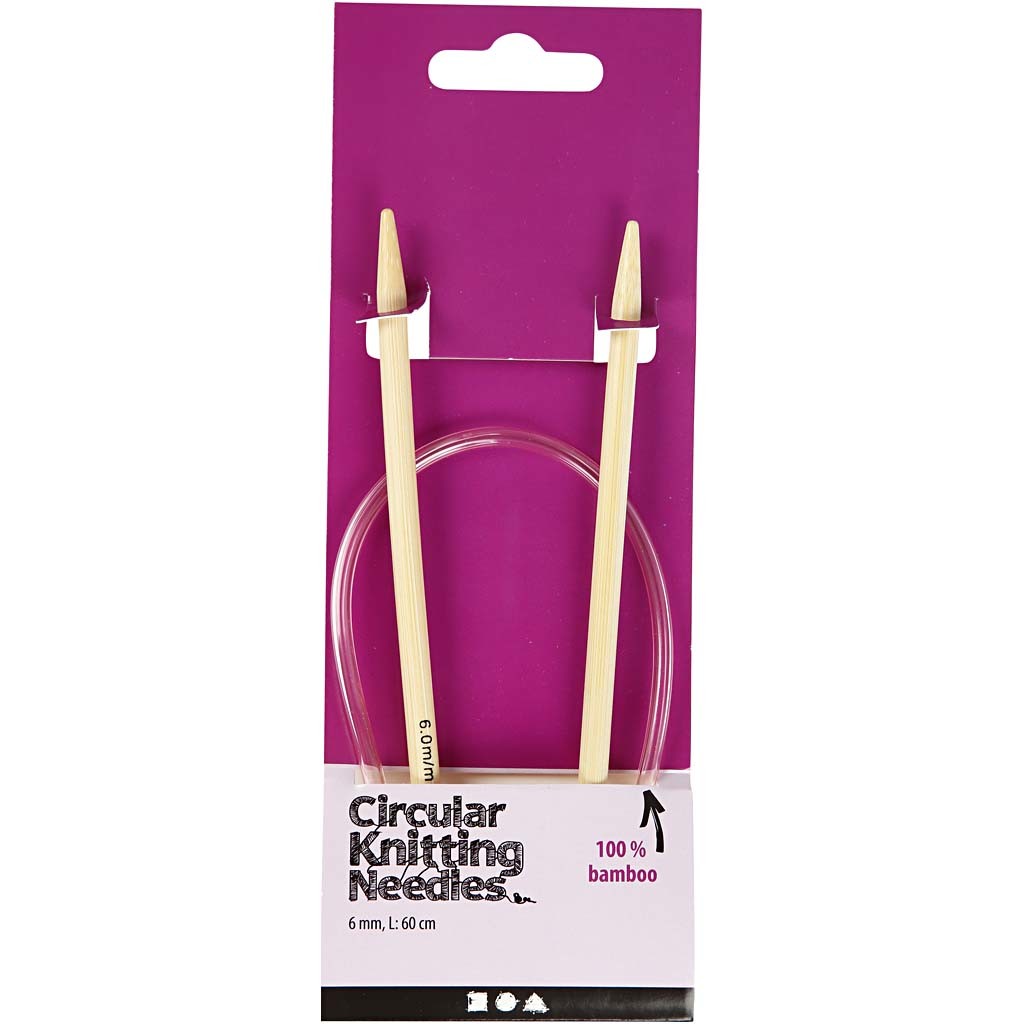 Ferri da maglia circolari, L: 60 cm, misura 6 mm, 1 pz [HOB-42275]