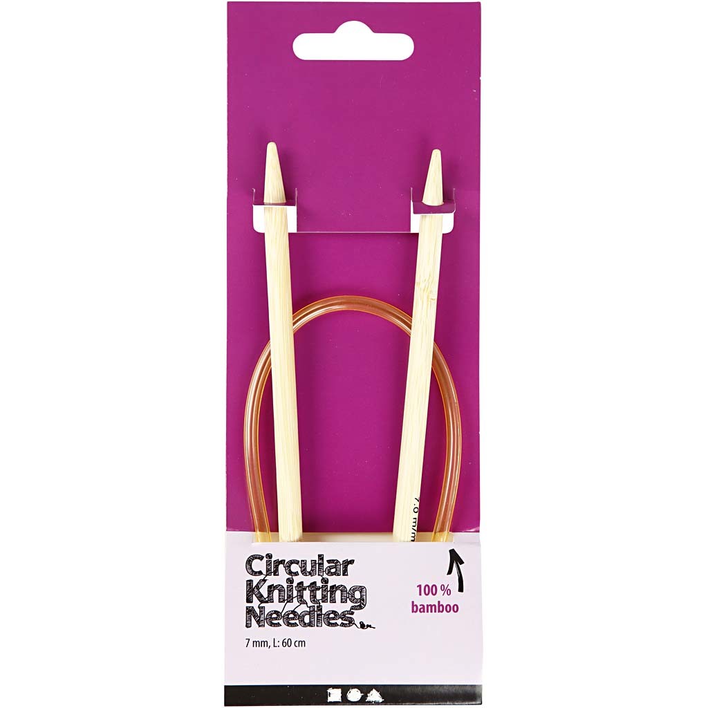 Ferri da maglia circolari, L: 60 cm, misura 7 mm, 1 pz [HOB-42277]