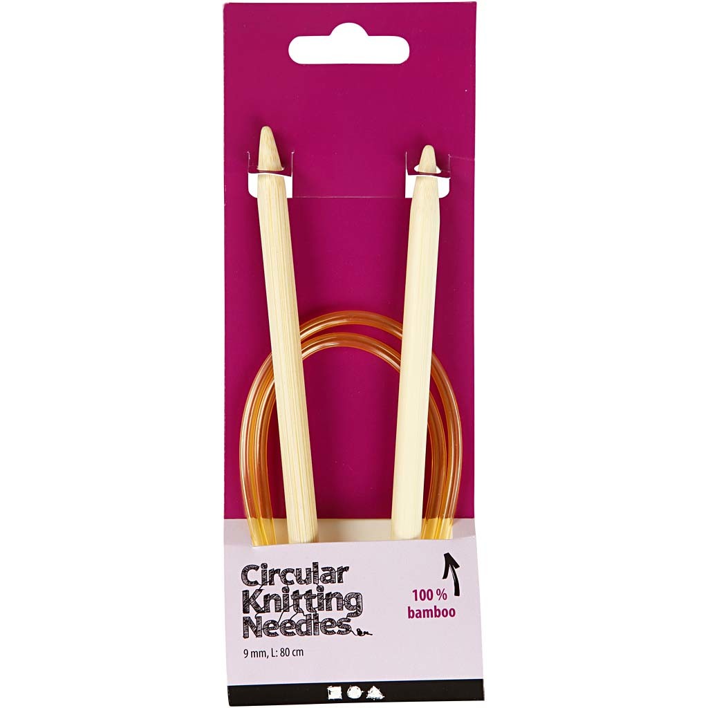 Aiguilles à tricoter circulaires, L : 80 cm, dim. 9 mm, 1 pièce [HOB-42279]