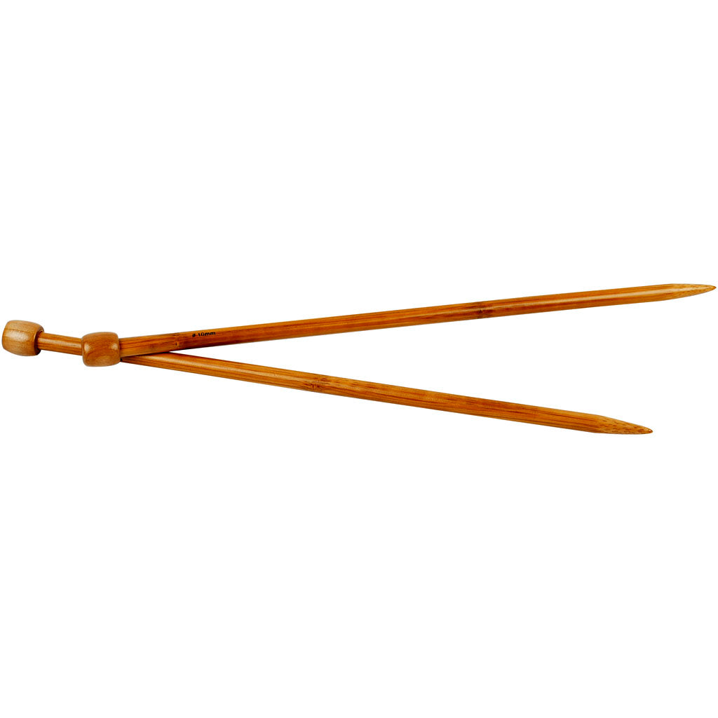 Knitting Needles, L: 35 cm, size 10 mm, 1 pair