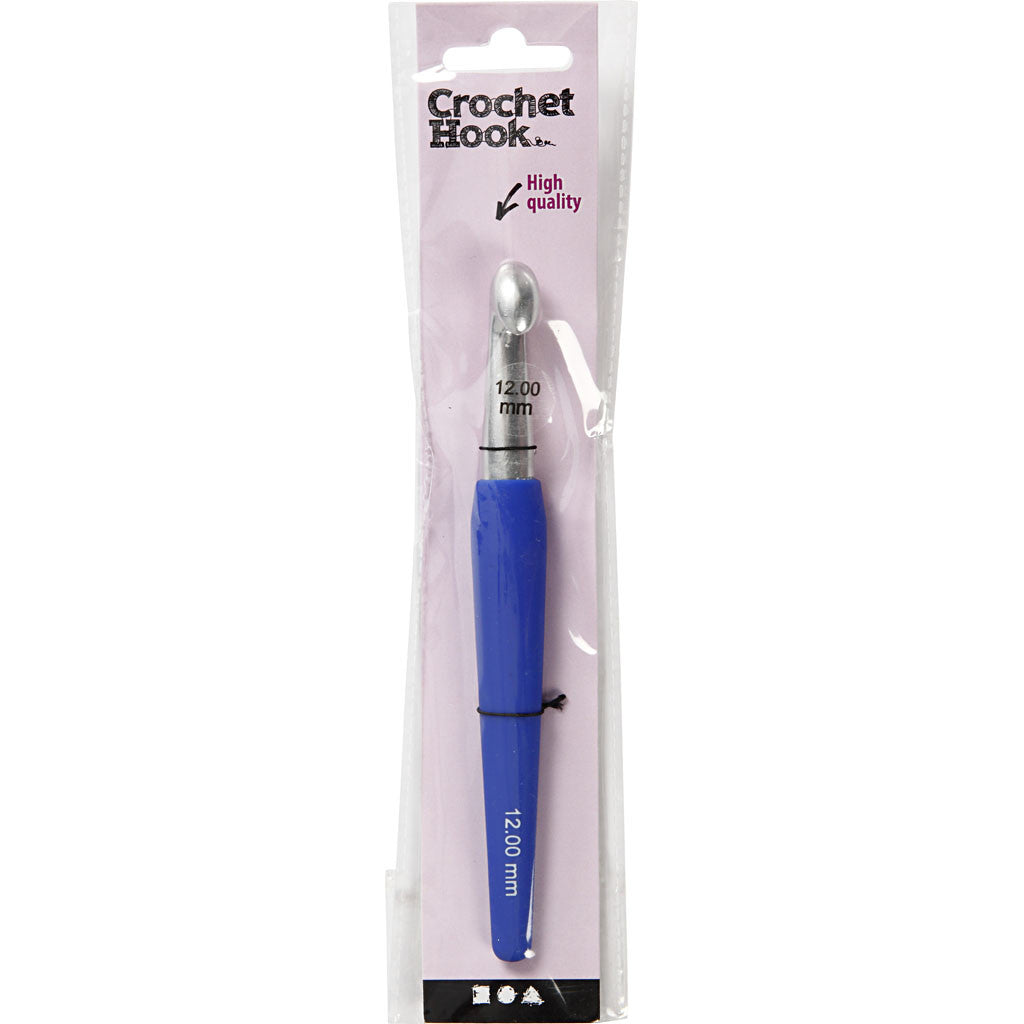 Uncinetto, dim. 12, L: 16 cm, misura 12 mm, blu, 1 pz [HOB-42389]