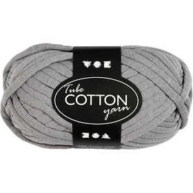 Filo tubolare in cotone, L: 45 M, usando ago 10-12, grigio, 100 g/ 1 gom. [HOB-42508]
