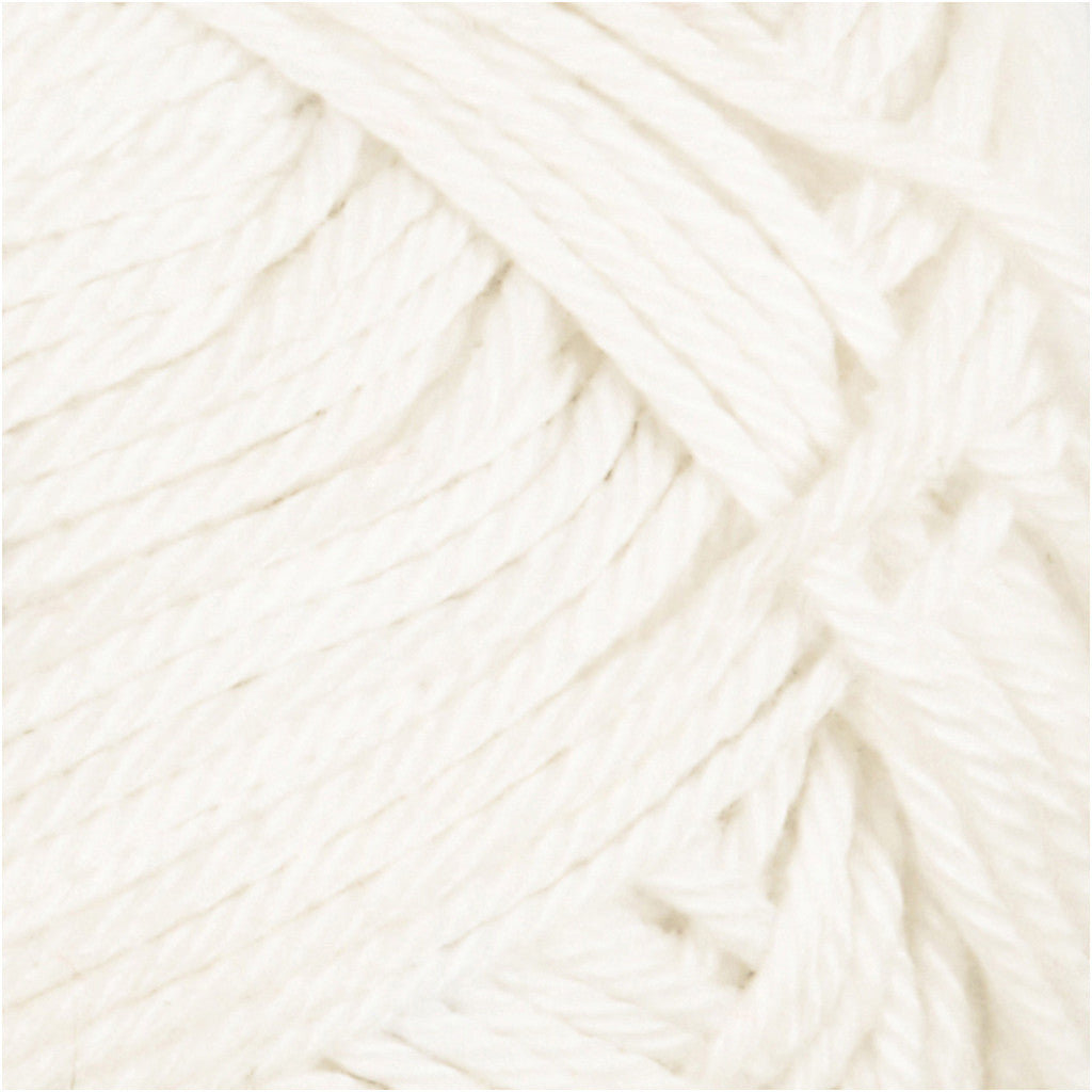 Filato di cotone, dim. 8/4, L: 170 M, usando ago 3-3,5, avorio, 50 g/ 1 gom. [HOB-431030]