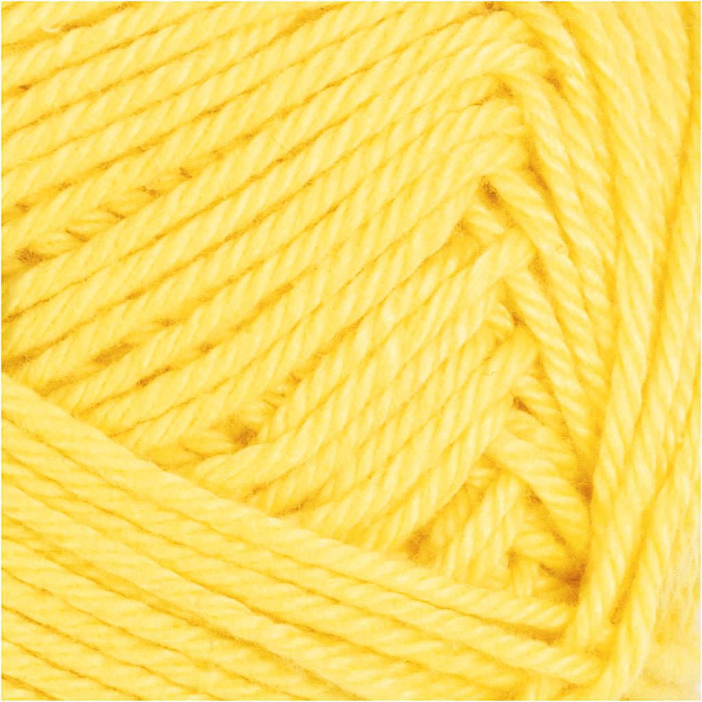 Filato di cotone, dim. 8/4, L: 170 M, usando ago 3-3,5, giallo, 50 g/ 1 gom. [HOB-431040]
