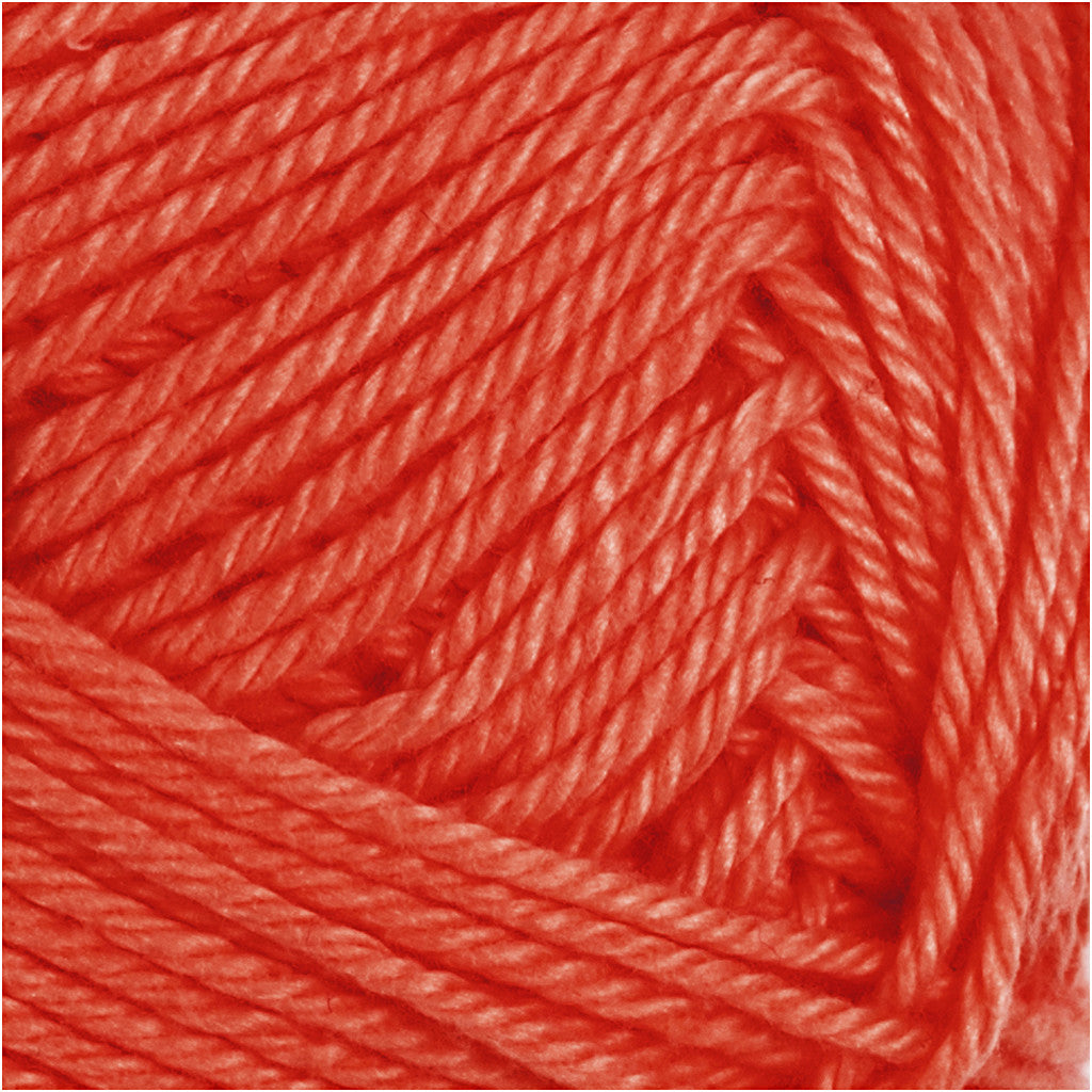 Filato di cotone, dim. 8/4, L: 170 M, usando ago 3-3,5, rosso, 50 g/ 1 gom. [HOB-431080]