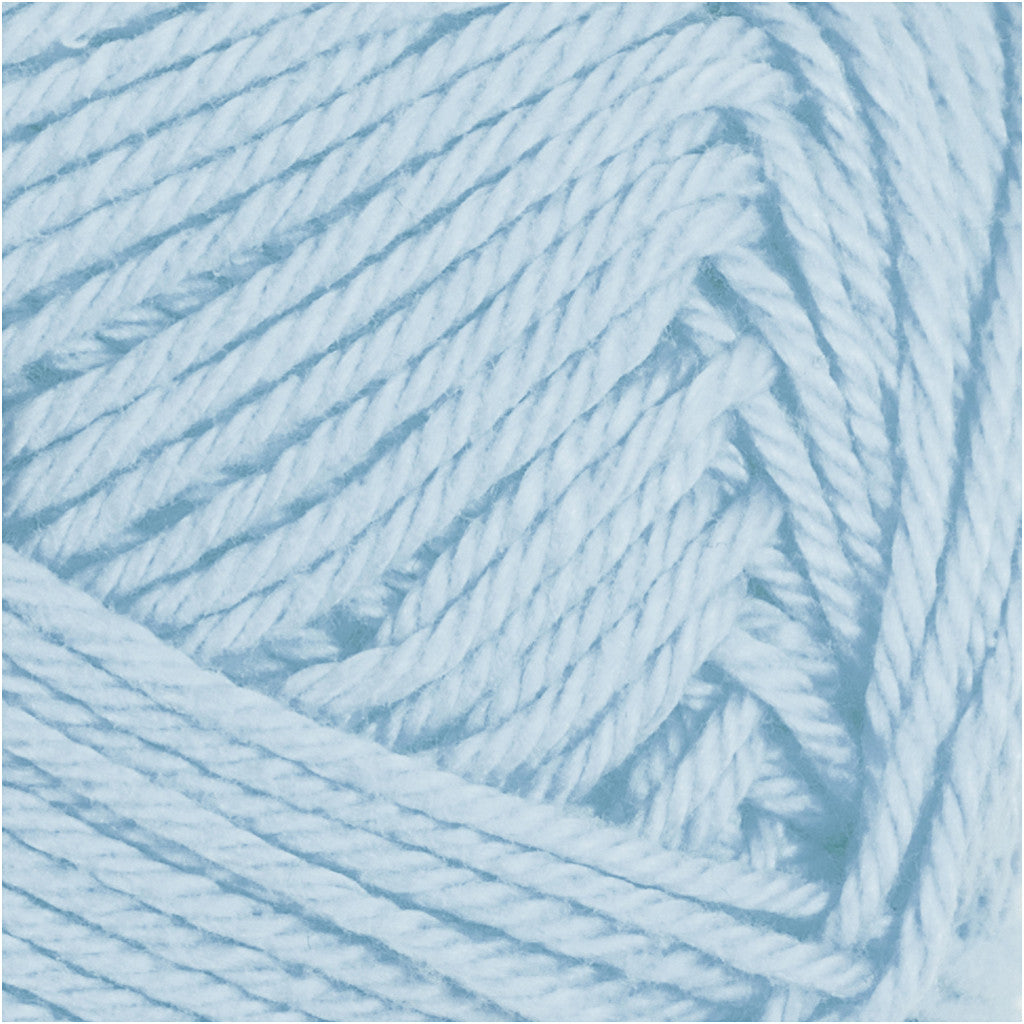 Filato di cotone, dim. 8/4, L: 170 M, usando ago 3-3,5, blu pallido, 50 g/ 1 gom. [HOB-431180]