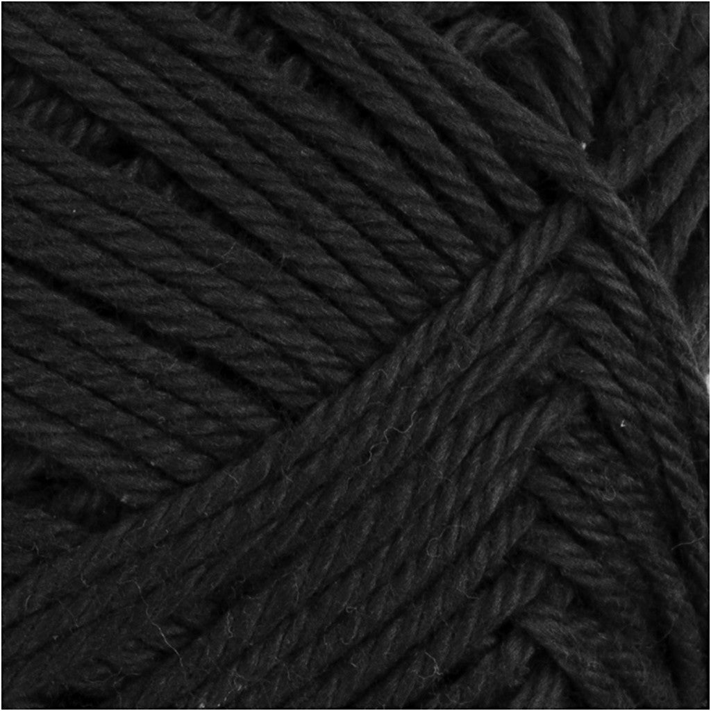 Fil de coton, dim. 8/4, L : 170 M, aiguille 3-3,5, noir, 50 gr/ 1 boule [HOB-431310]