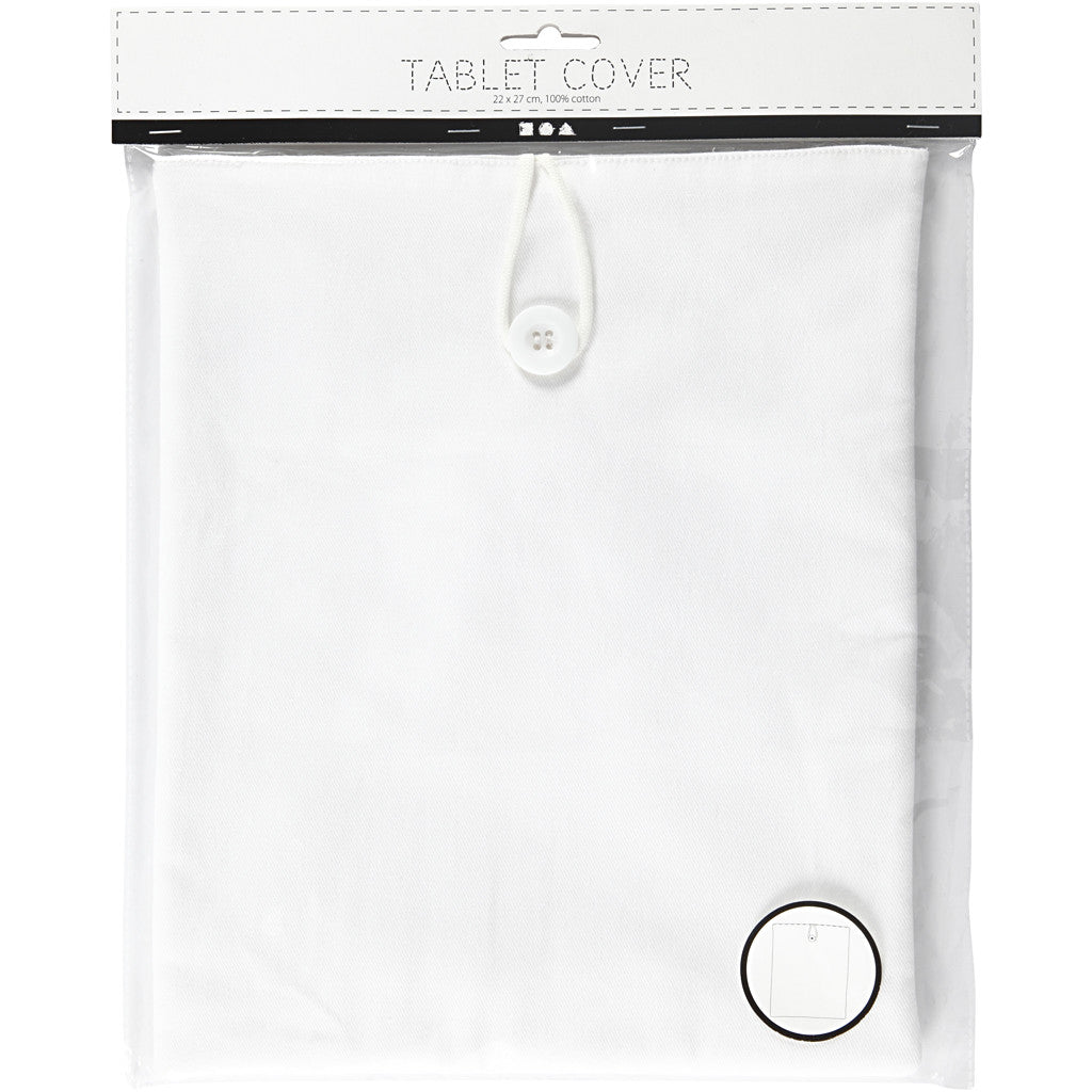 Housse de tablette, dim. 22x27 cm, blanc, 1 pièce [HOB-44556]